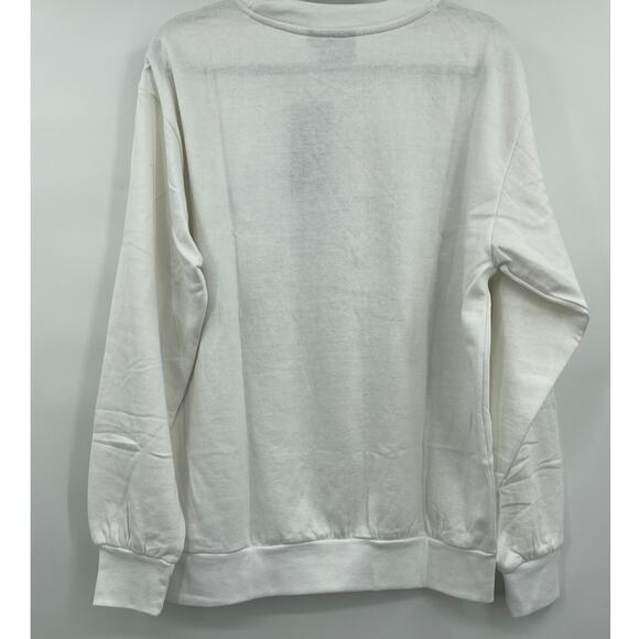 Chemistry Womens Mountain Time White Sweatshirt Long Sleeves Crew Neck Large NEW - Picture 3 of 6